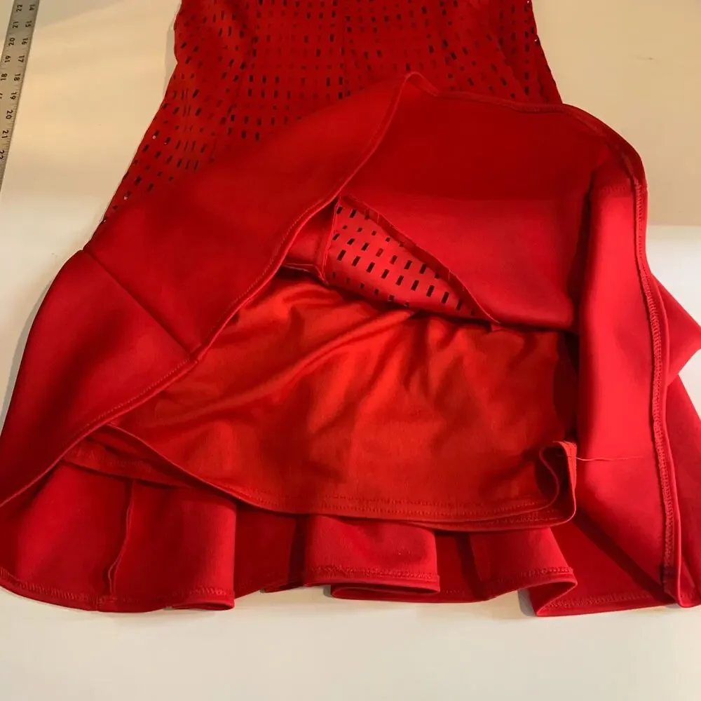 Joseph Ribkoff Dress Womens 6 Cutwork Lasercut Fit Flare Sleeveless Lined Skater